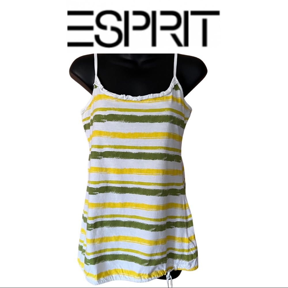 ESPRIT STRIPPED TANK TOP SIZE LARGE tags- exercise, beach wear, casual, cruise